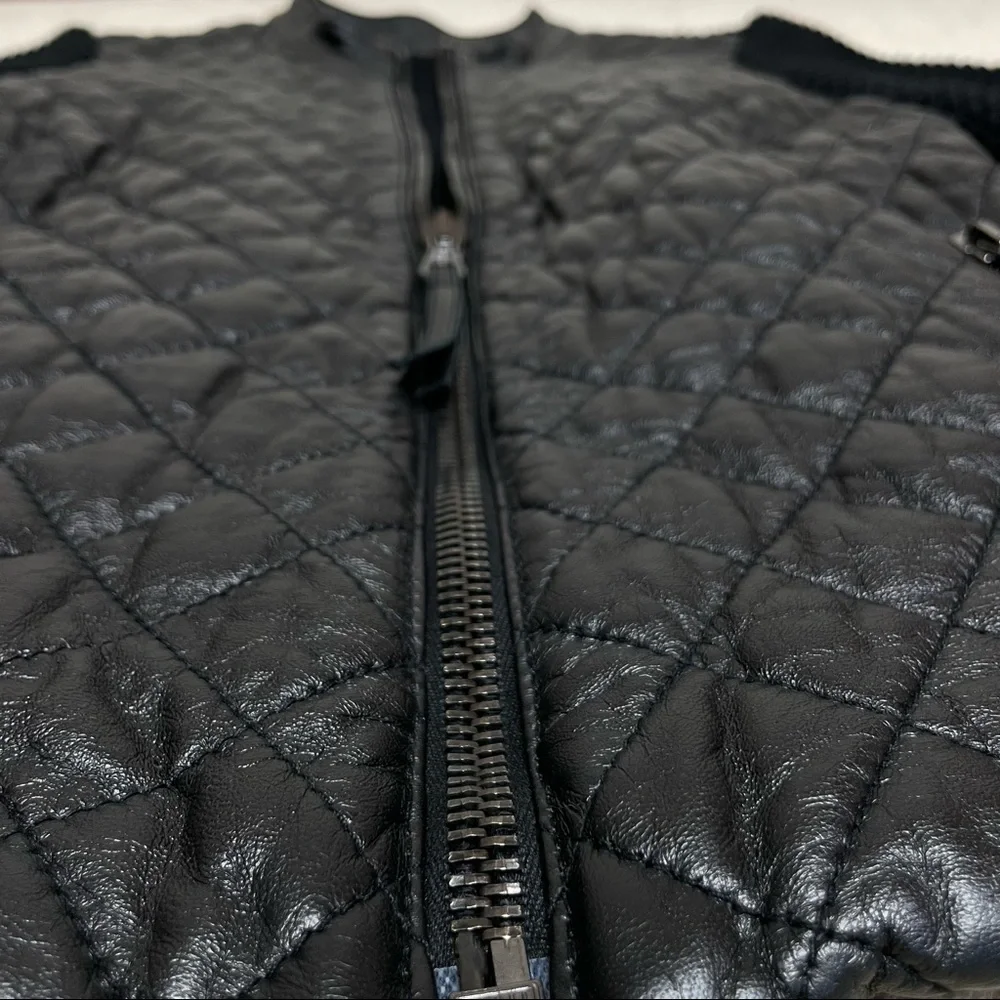 Brian Dales Quilted Genuine Leather and Knitted Jacket - Picture 11 of 17